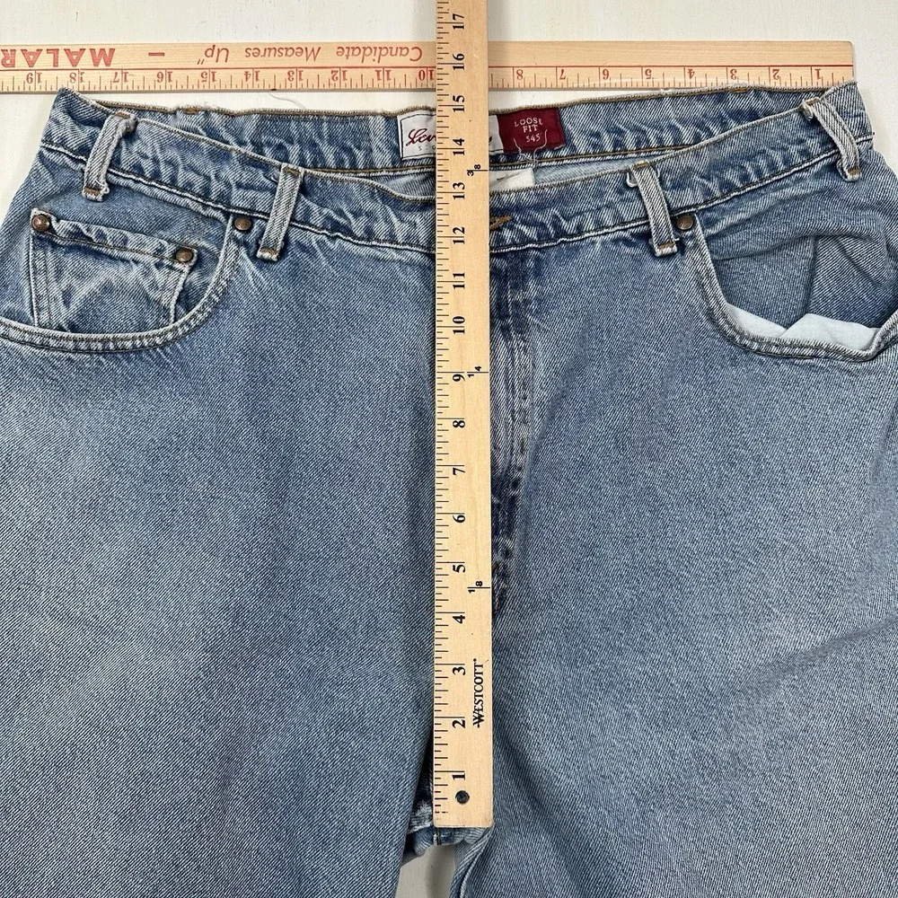 VTG Levi's 545 Loose Fit Jeans Men Fits 36x32 Blue‎ Brown Tab 90s Light Wash USA